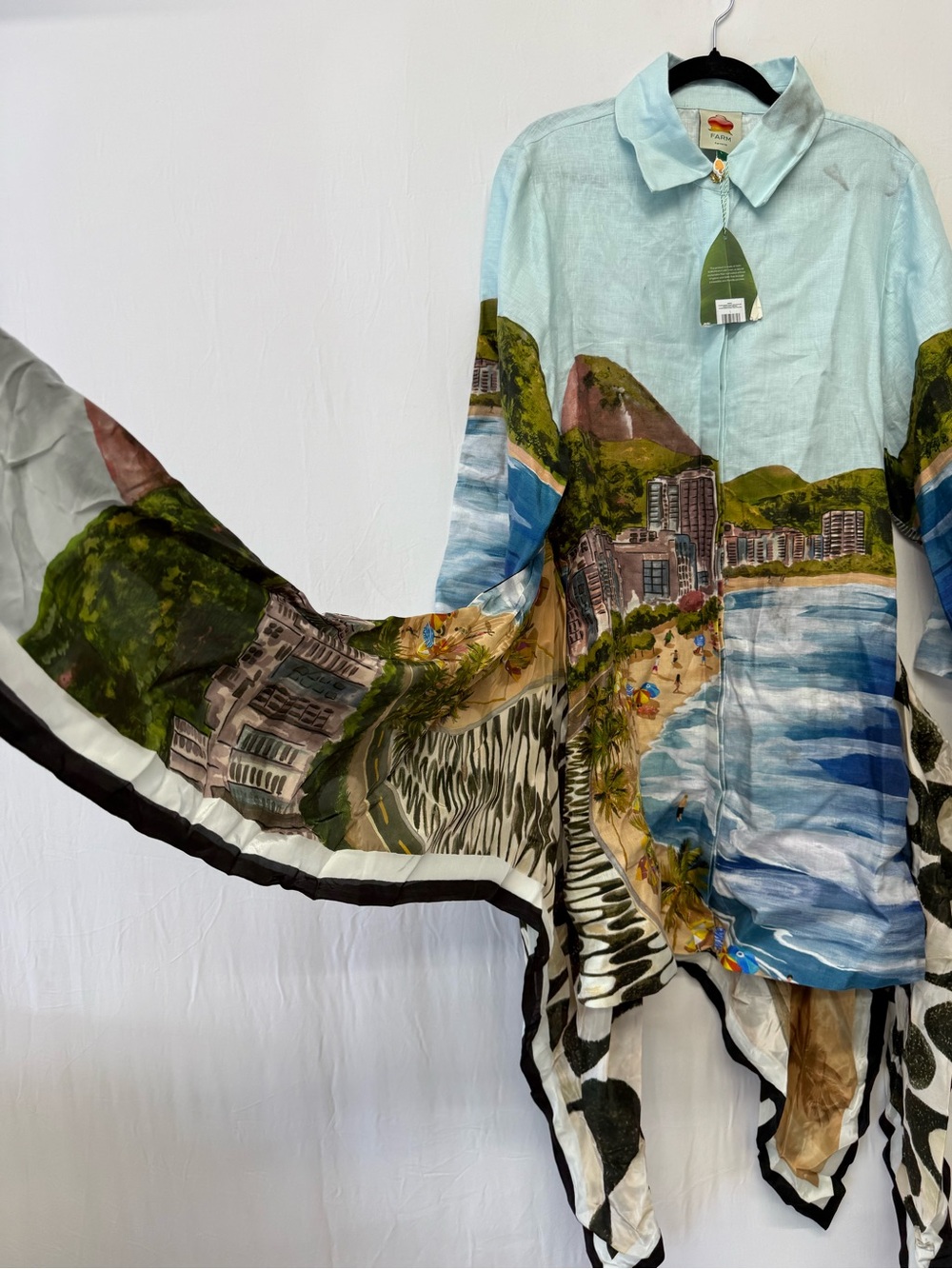 FARM RIO Women's Multicolor Copacabana Beach Long Sleeve Kimono Size L - Picture 6 of 15